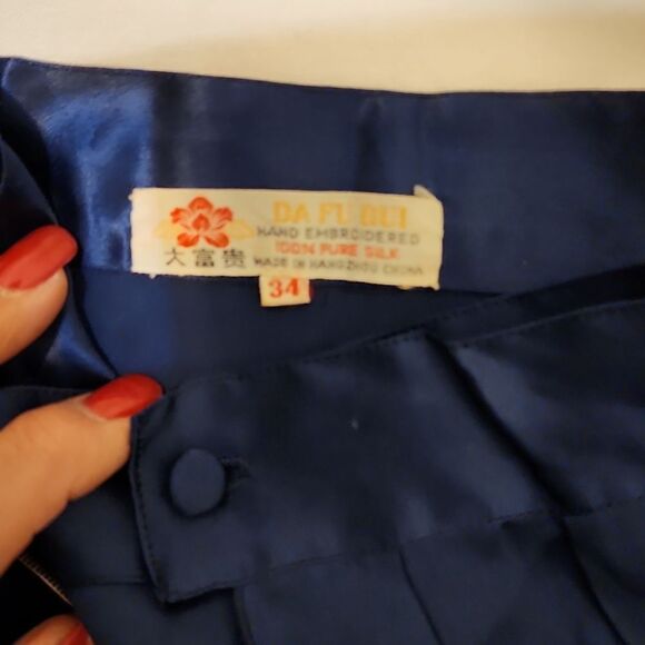 Vintage DA FU GUI  embroidered  100%Silk skirt  size (34) small - Picture 7 of 7